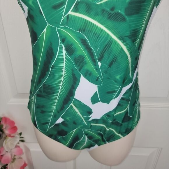 Palm leaf ladder cutout side swimsuit large - Picture 5 of 10